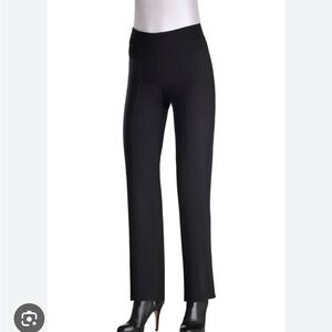 Nygard Slim Straight Leg Ponte Knit High Rise Stretch Pants Black Elastic Waist